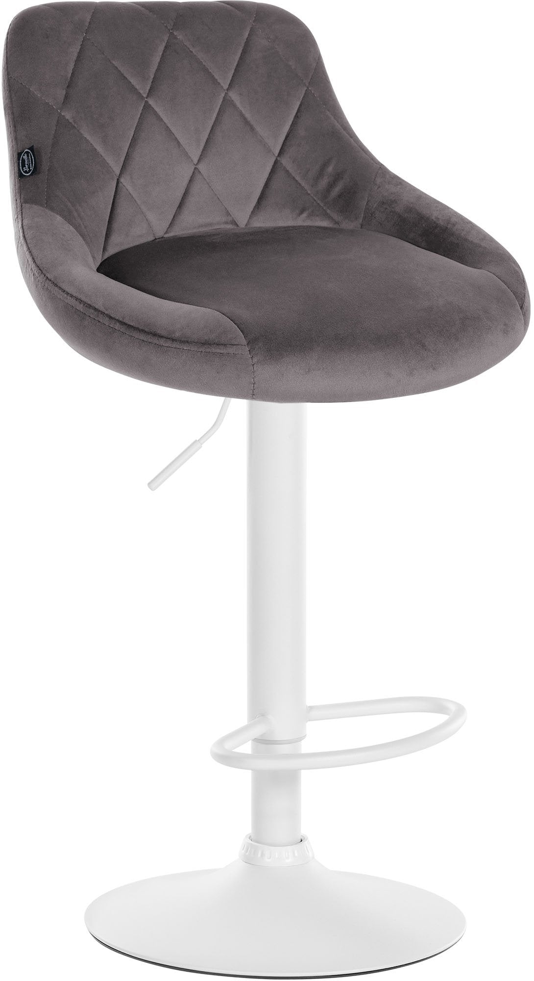 Barhocker Lazio Samt wei� - grau