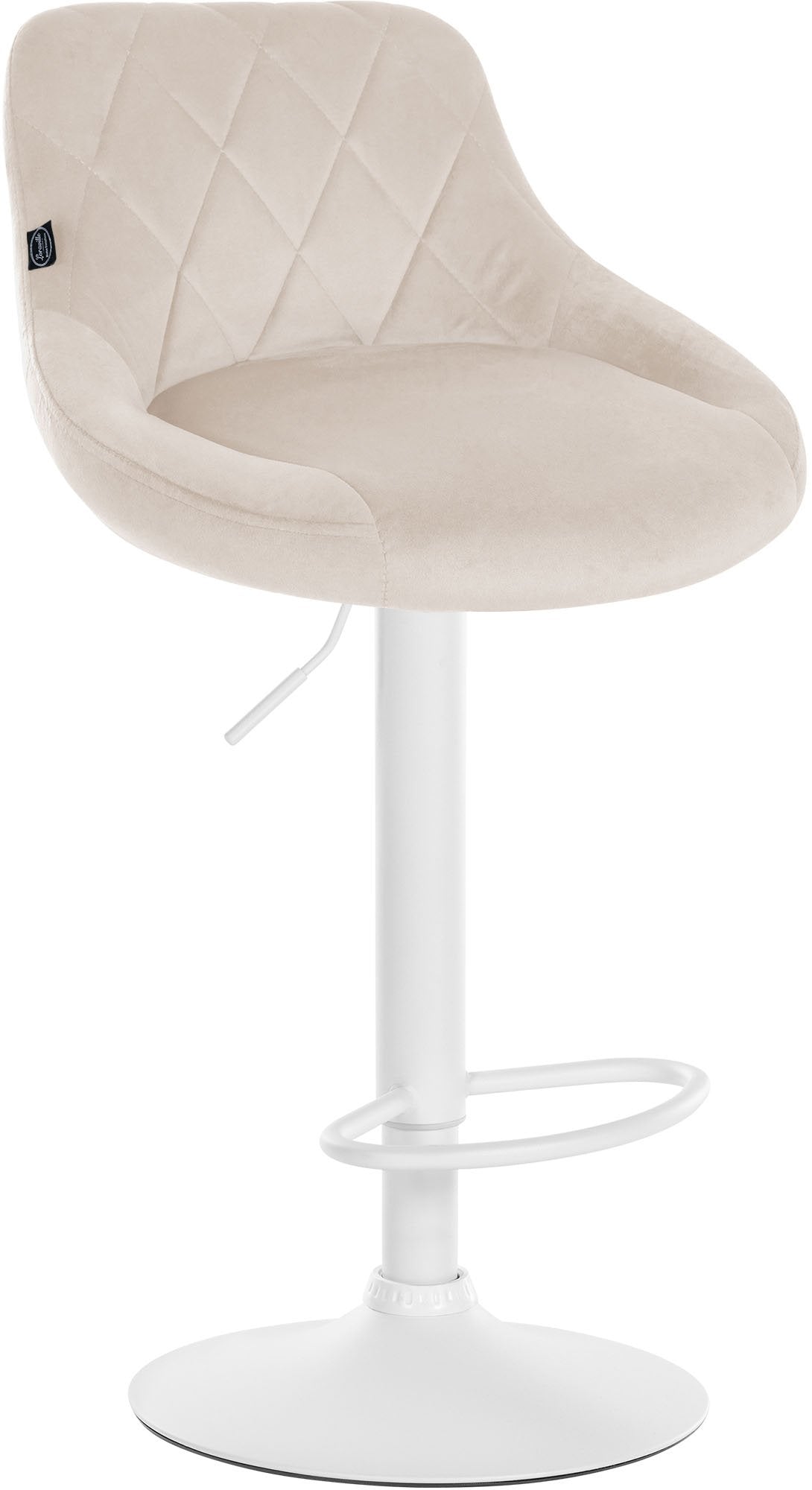 Barhocker Lazio Samt wei� - creme