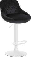 Barhocker Lazio Samt wei� - schwarz