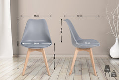 6er Set Esszimmerstuhl Ramsey - grau