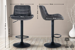 Barhocker Tover Samt - dunkelgrau