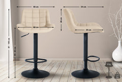 2er Set Barhocker Tover Kunstleder - creme