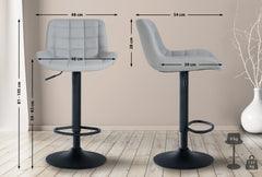 2er Set Barhocker Tover Kunstleder - grau