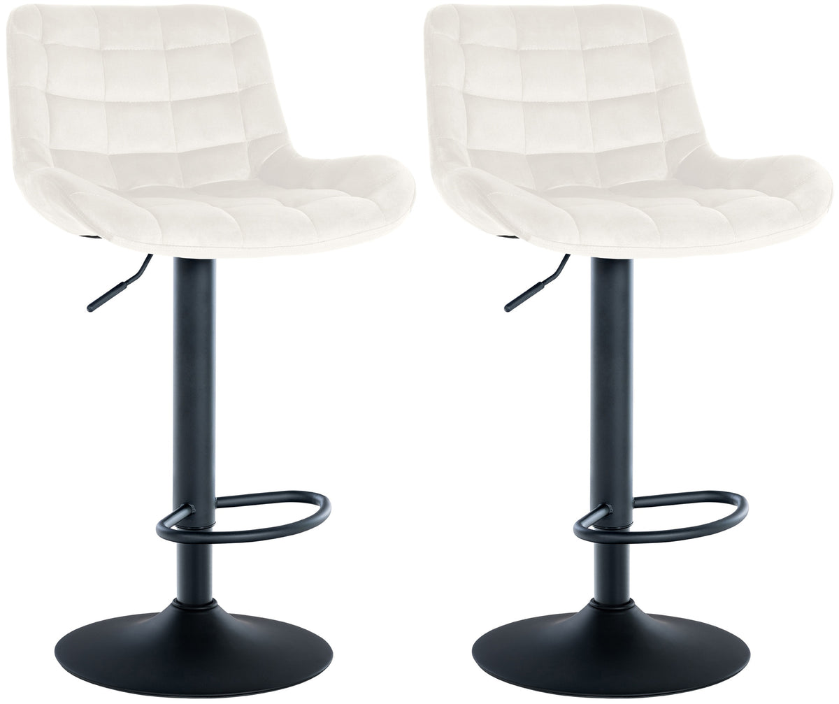 2er Set Barhocker Tover Samt - creme