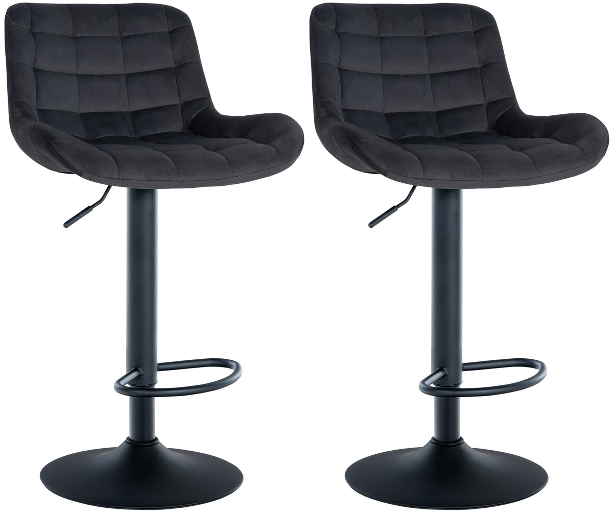 2er Set Barhocker Tover Samt - schwarz