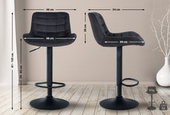 2er Set Barhocker Tover Samt - schwarz