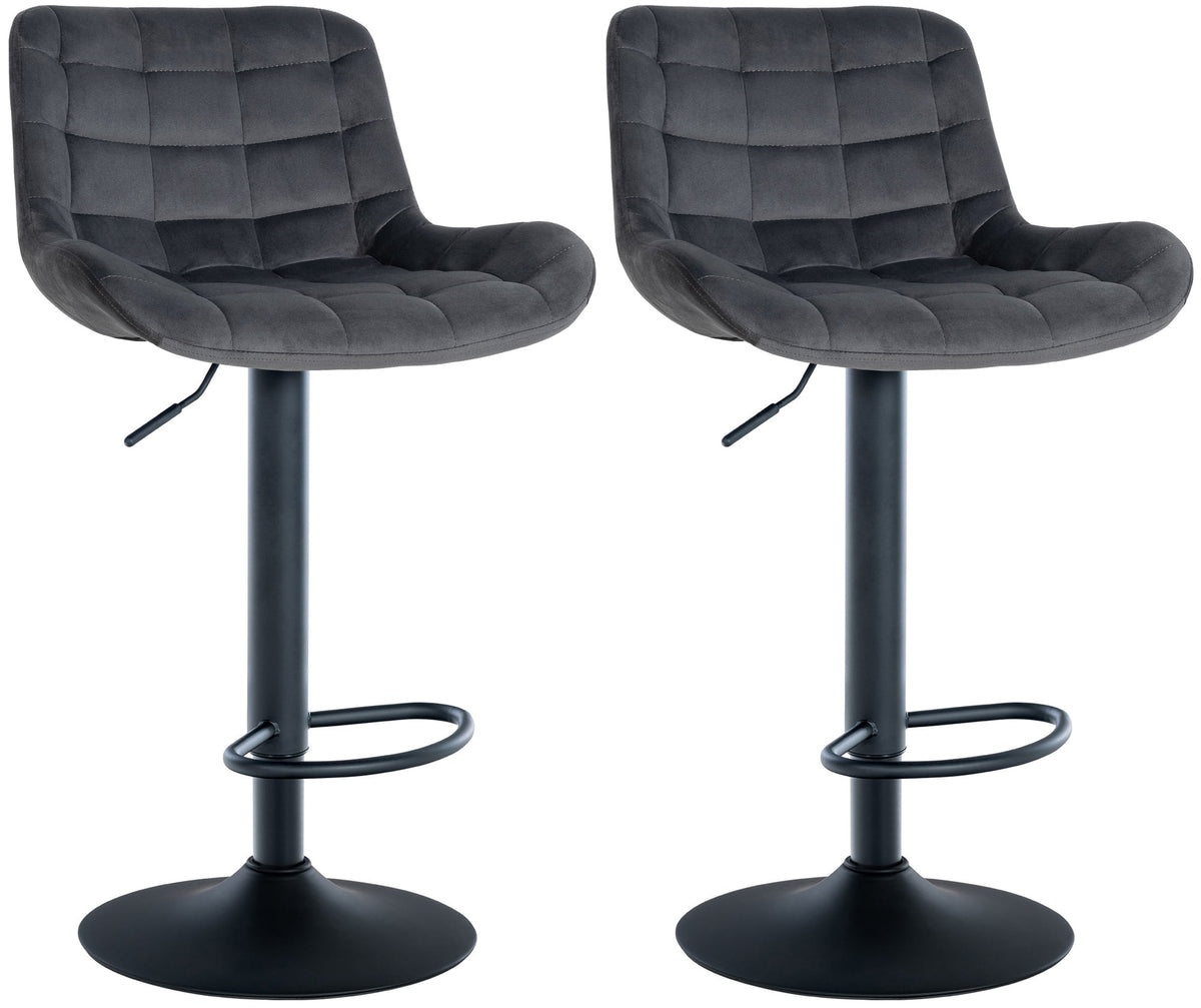 2er Set Barhocker Tover Samt - dunkelgrau