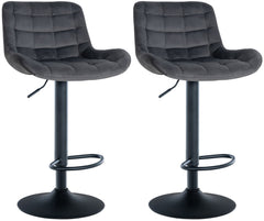 2er Set Barhocker Tover Samt - dunkelgrau