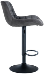 2er Set Barhocker Tover Samt - dunkelgrau