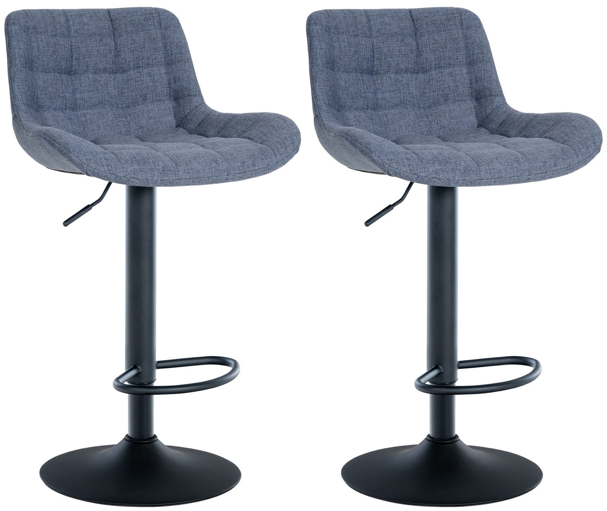 2er Set Barhocker Tover Stoff - blau