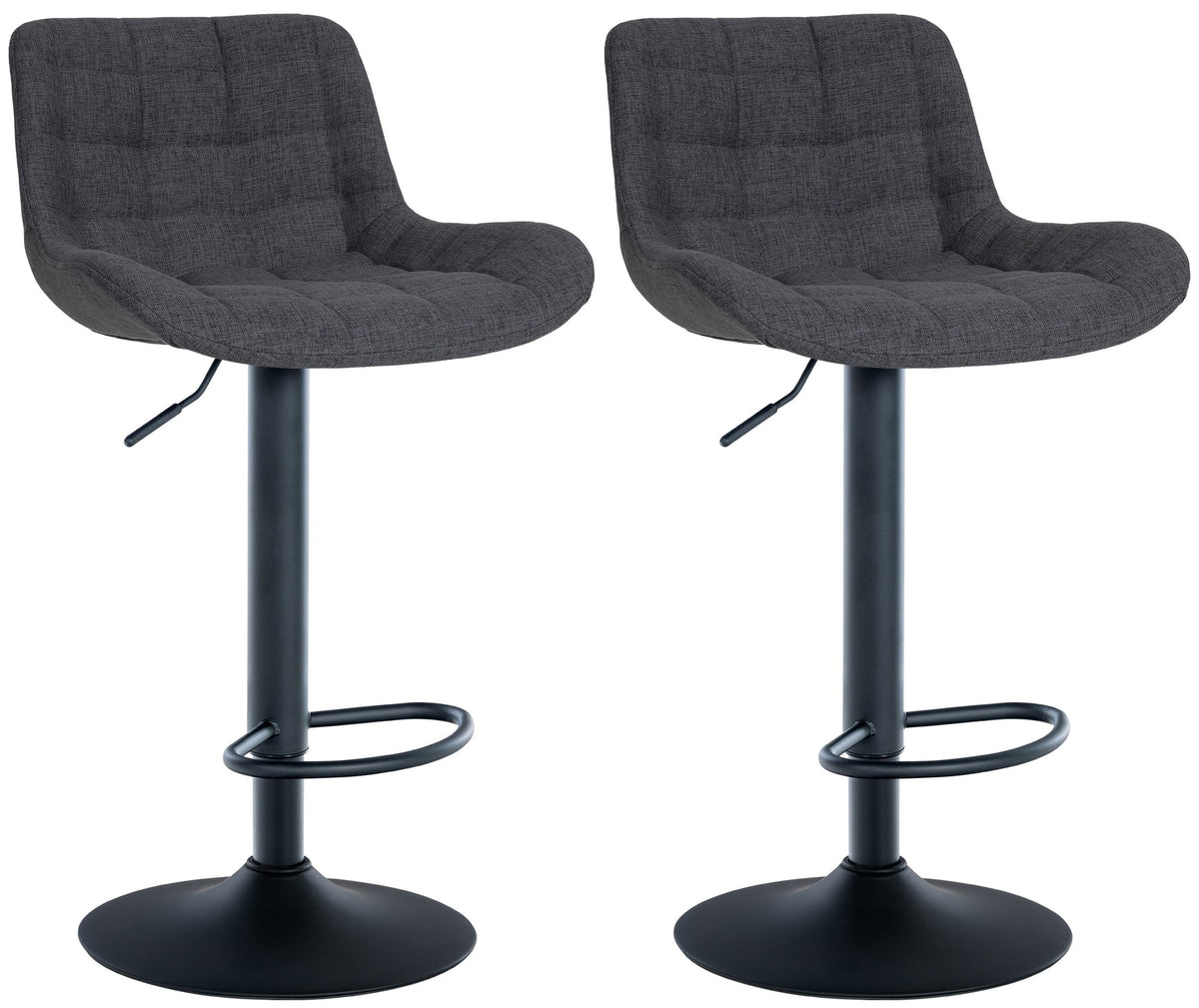 2er Set Barhocker Tover Stoff - schwarz