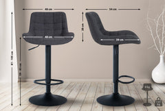 2er Set Barhocker Tover Stoff - schwarz