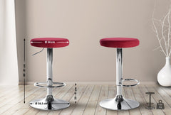 Barhocker Ponte Samt chrom - rot