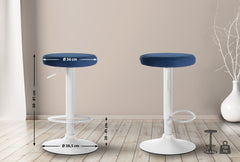 Barhocker Ponte Samt wei� - blau