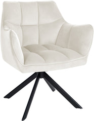 Esszimmerstuhl Swing Samt schwarz - creme