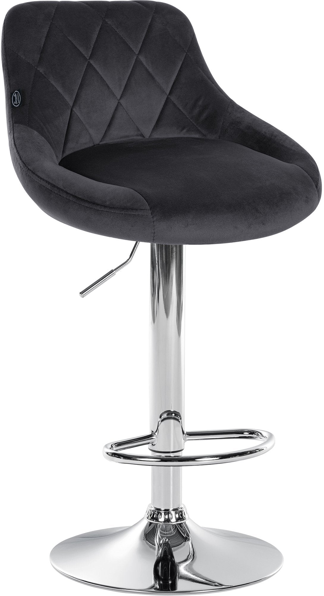 Barhocker Lazio Samt chrom - dunkelgrau
