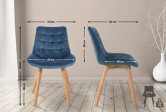 Stuhl Brook Samt - blau
