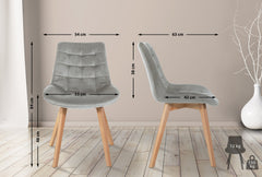 Stuhl Brook Samt - grau