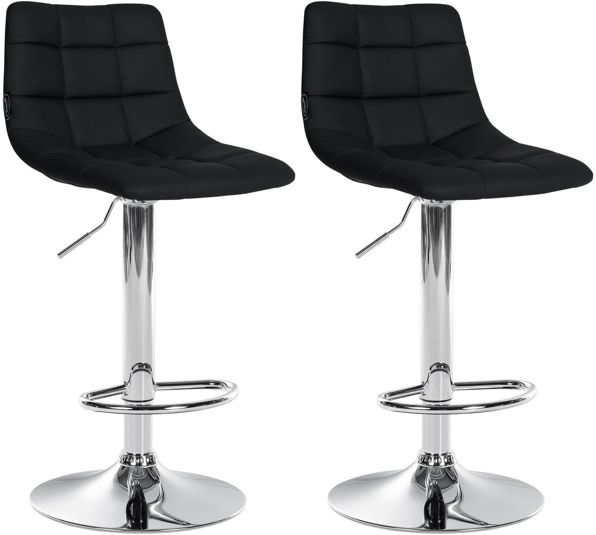 2er Set Barhocker Jerry Kunstleder chrom - schwarz