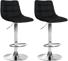 2er Set Barhocker Jerry Kunstleder chrom - schwarz