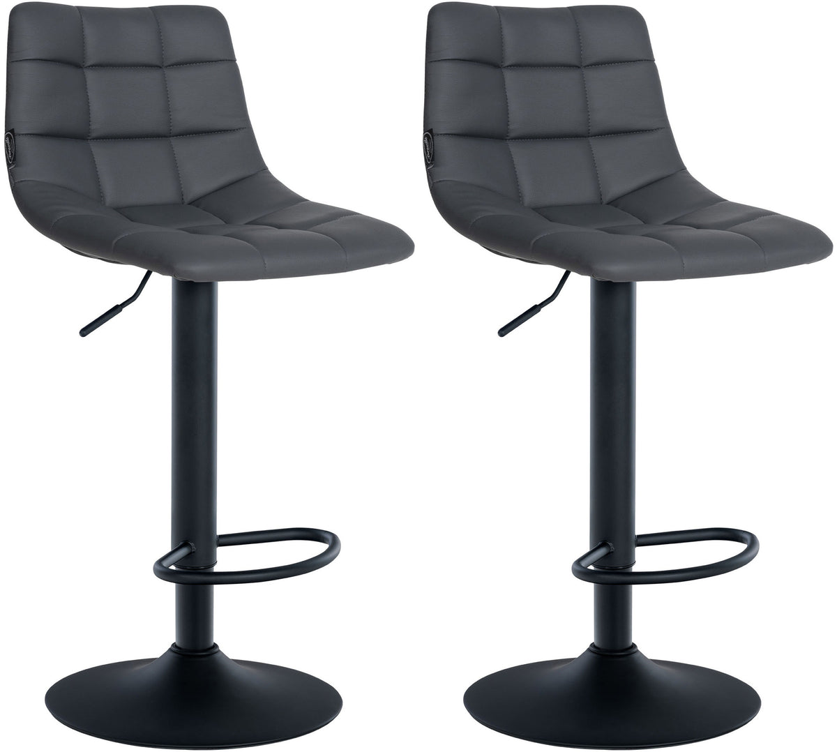 2er Set Barhocker Jerry Kunstleder schwarz - grau