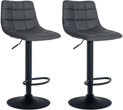 2er Set Barhocker Jerry Kunstleder schwarz - grau