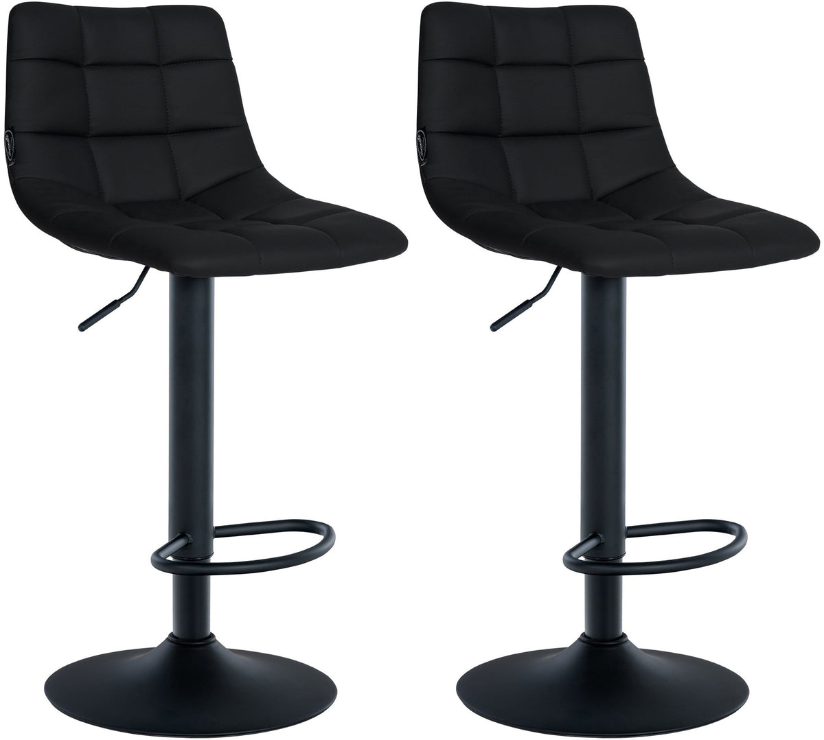 2er Set Barhocker Jerry Kunstleder schwarz - schwarz