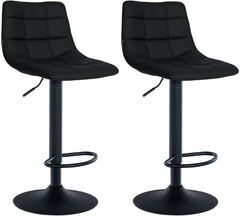 2er Set Barhocker Jerry Kunstleder schwarz - schwarz