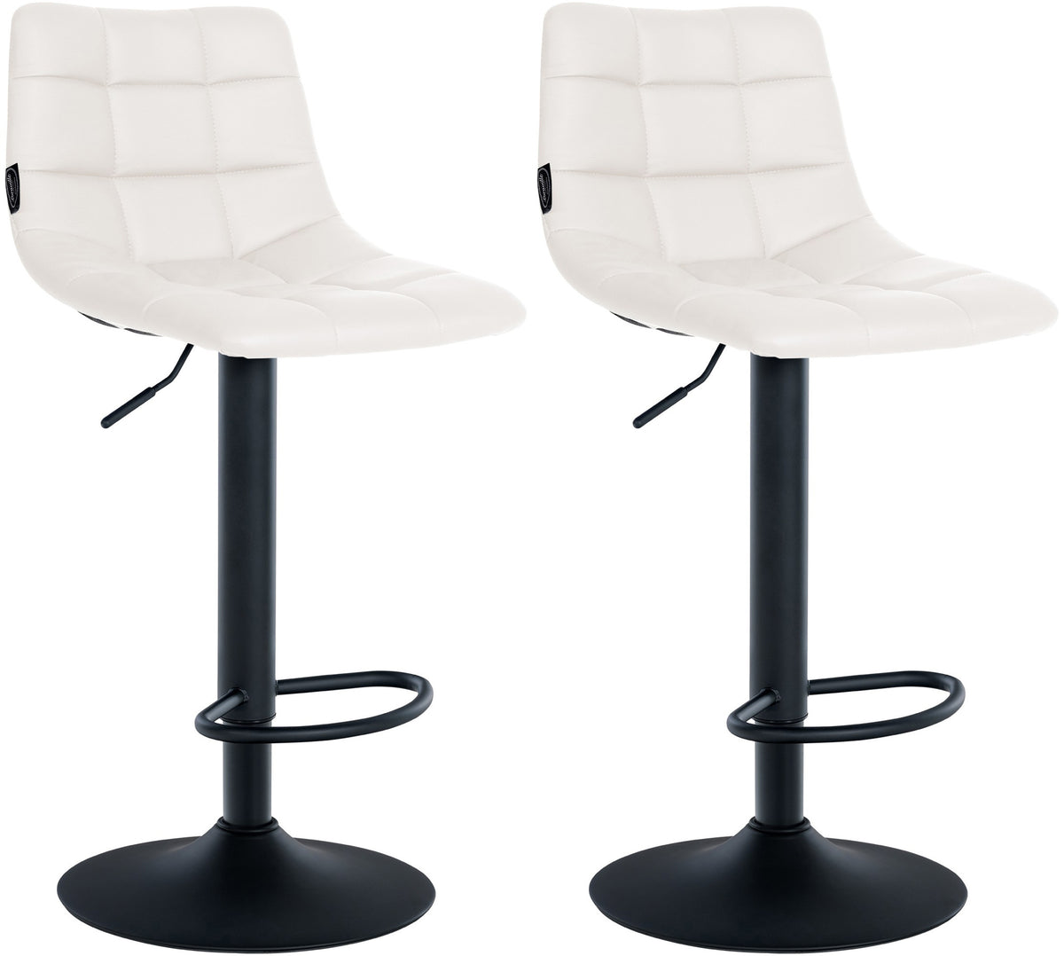 2er Set Barhocker Jerry Kunstleder schwarz - wei�