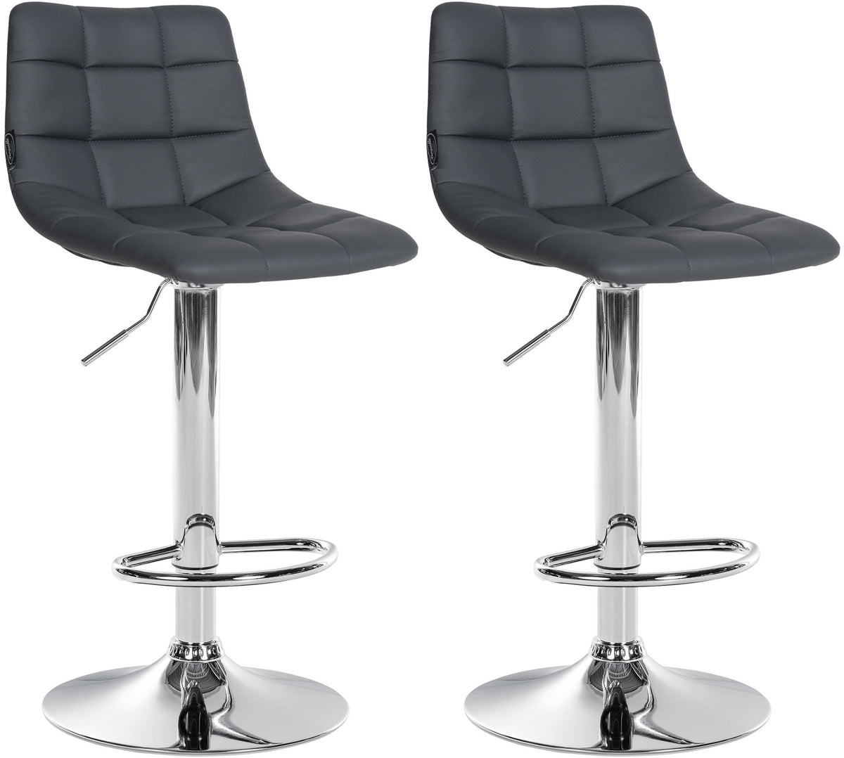 2er Set Barhocker Jerry Kunstleder chrom - grau