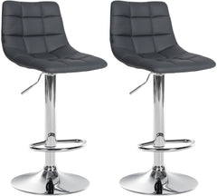 2er Set Barhocker Jerry Kunstleder chrom - grau