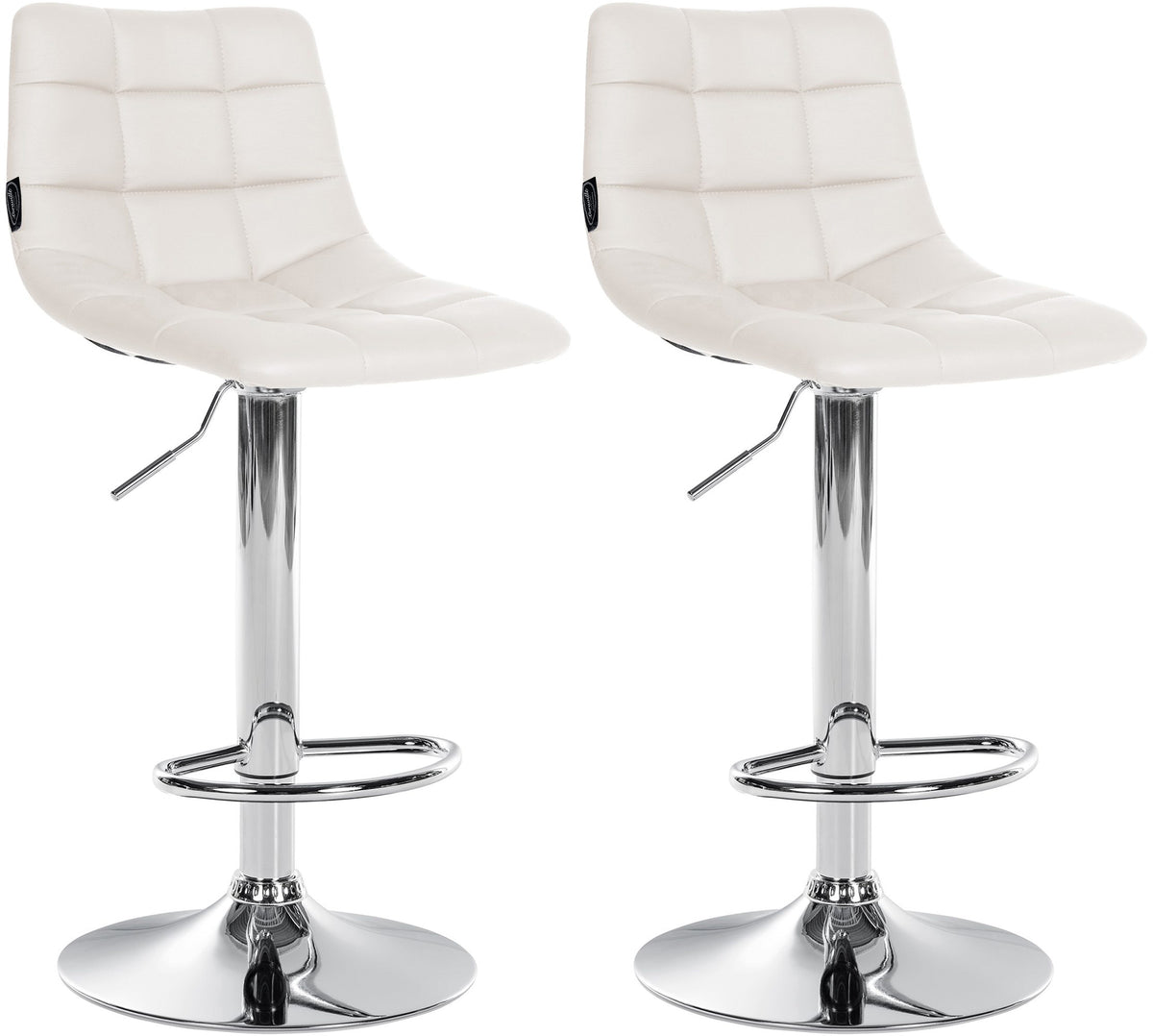 2er Set Barhocker Jerry Kunstleder chrom - wei�