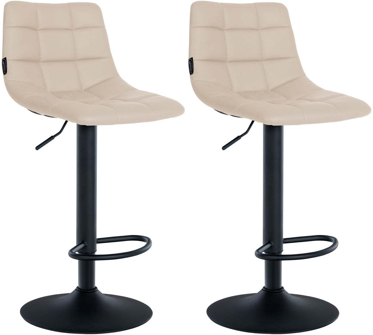 2er Set Barhocker Jerry Kunstleder schwarz - creme