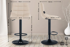 2er Set Barhocker Jerry Kunstleder schwarz - creme