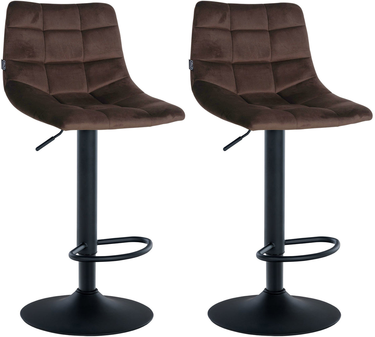 2er Set Barhocker Jerry Samt schwarz - braun