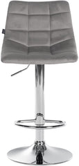 2er Set Barhocker Jerry Samt chrom - grau