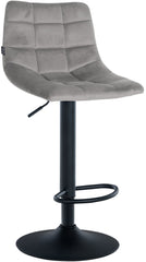 2er Set Barhocker Jerry Samt schwarz - grau