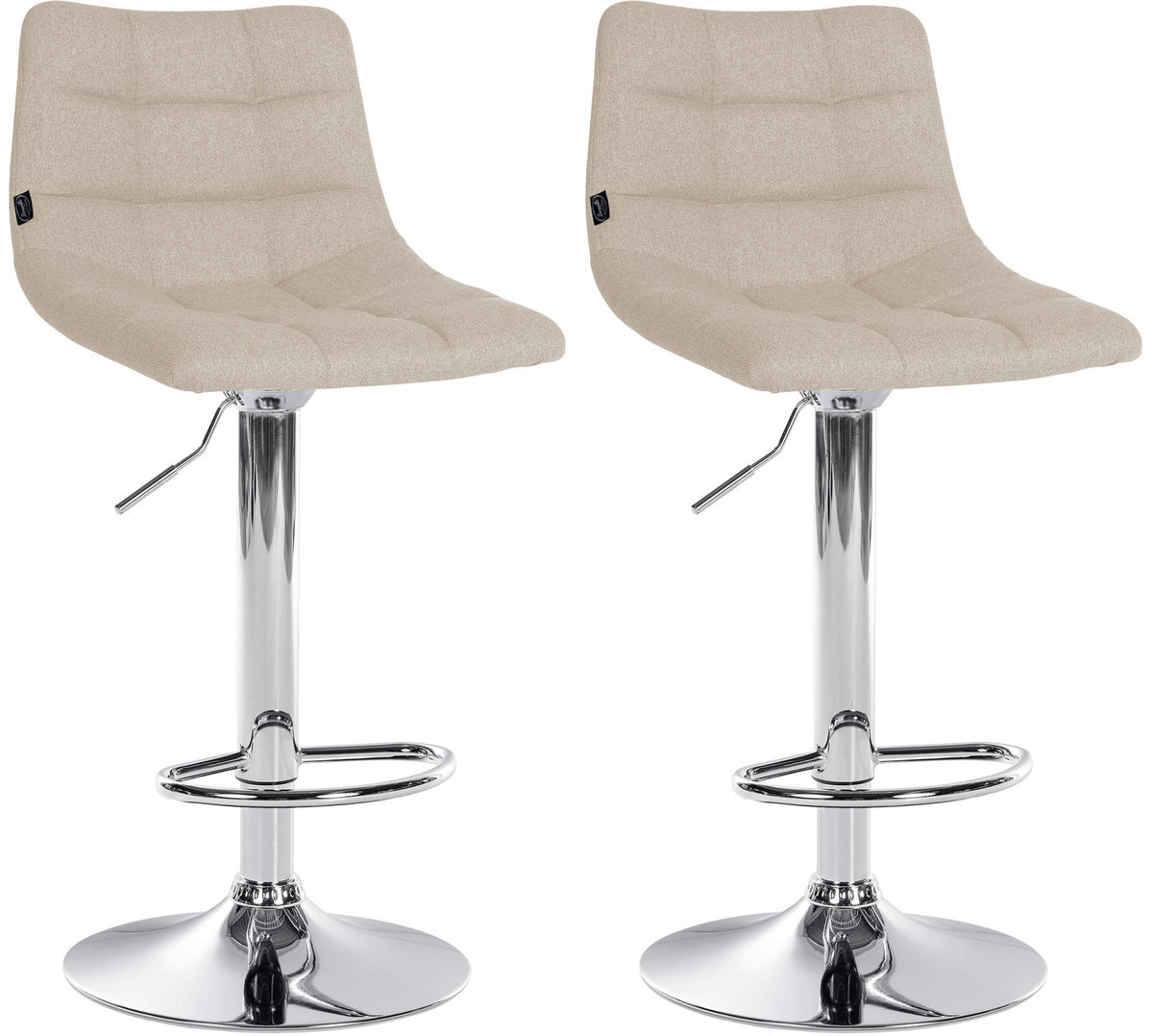 2er Set Barhocker Jerry Stoff chrom - creme