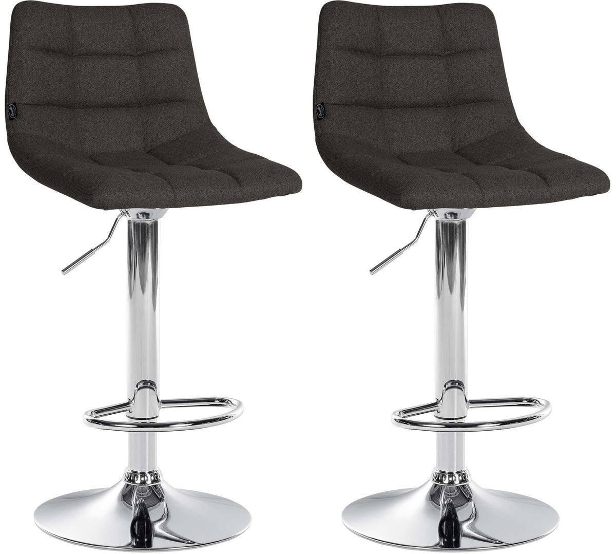 2er Set Barhocker Jerry Stoff chrom - dunkelgrau