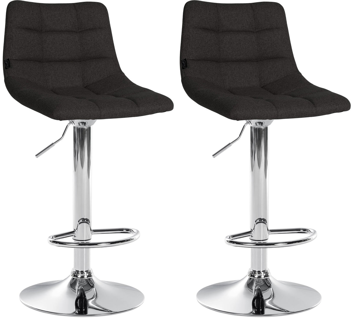 2er Set Barhocker Jerry Stoff chrom - schwarz