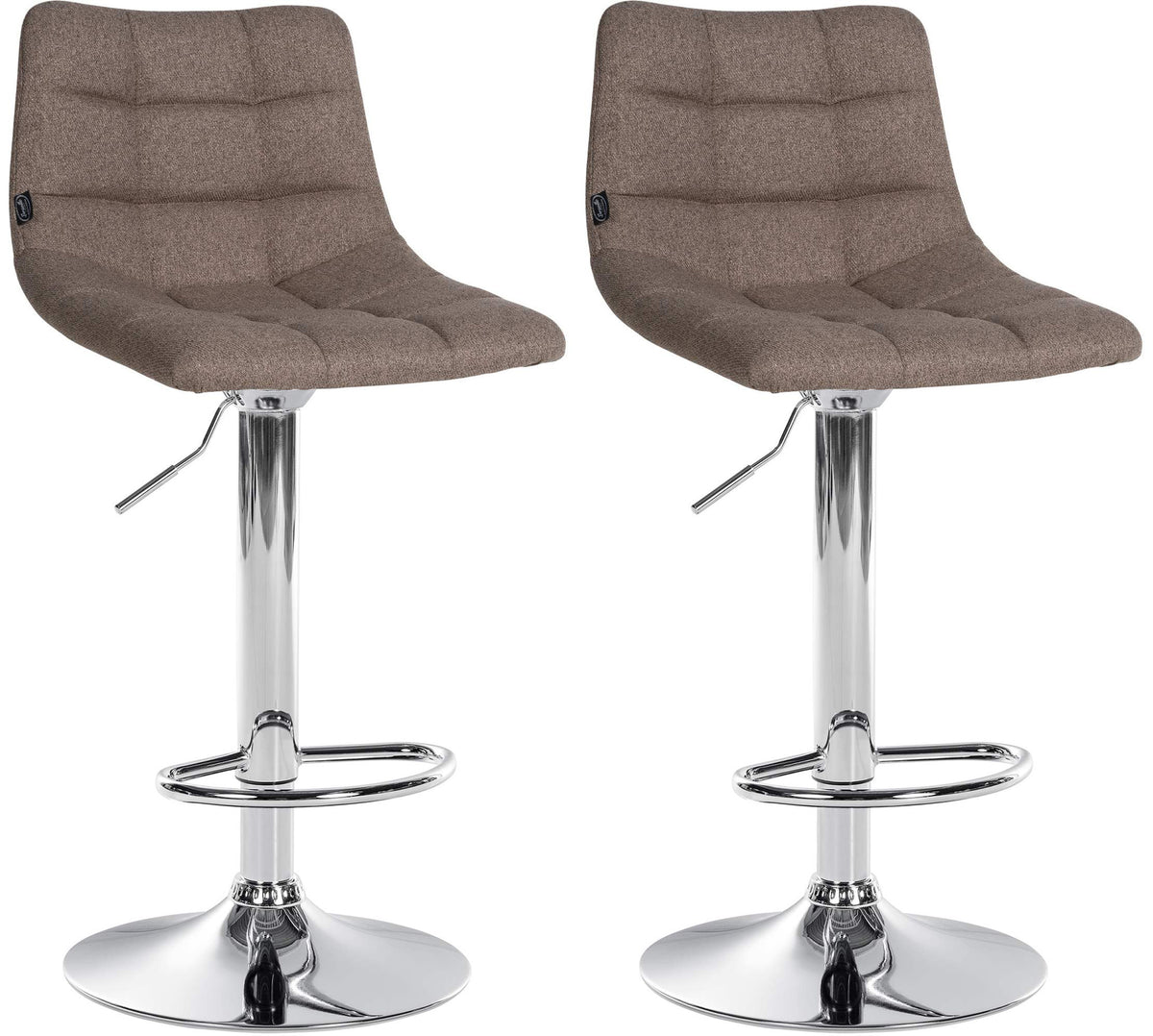 2er Set Barhocker Jerry Stoff chrom - taupe