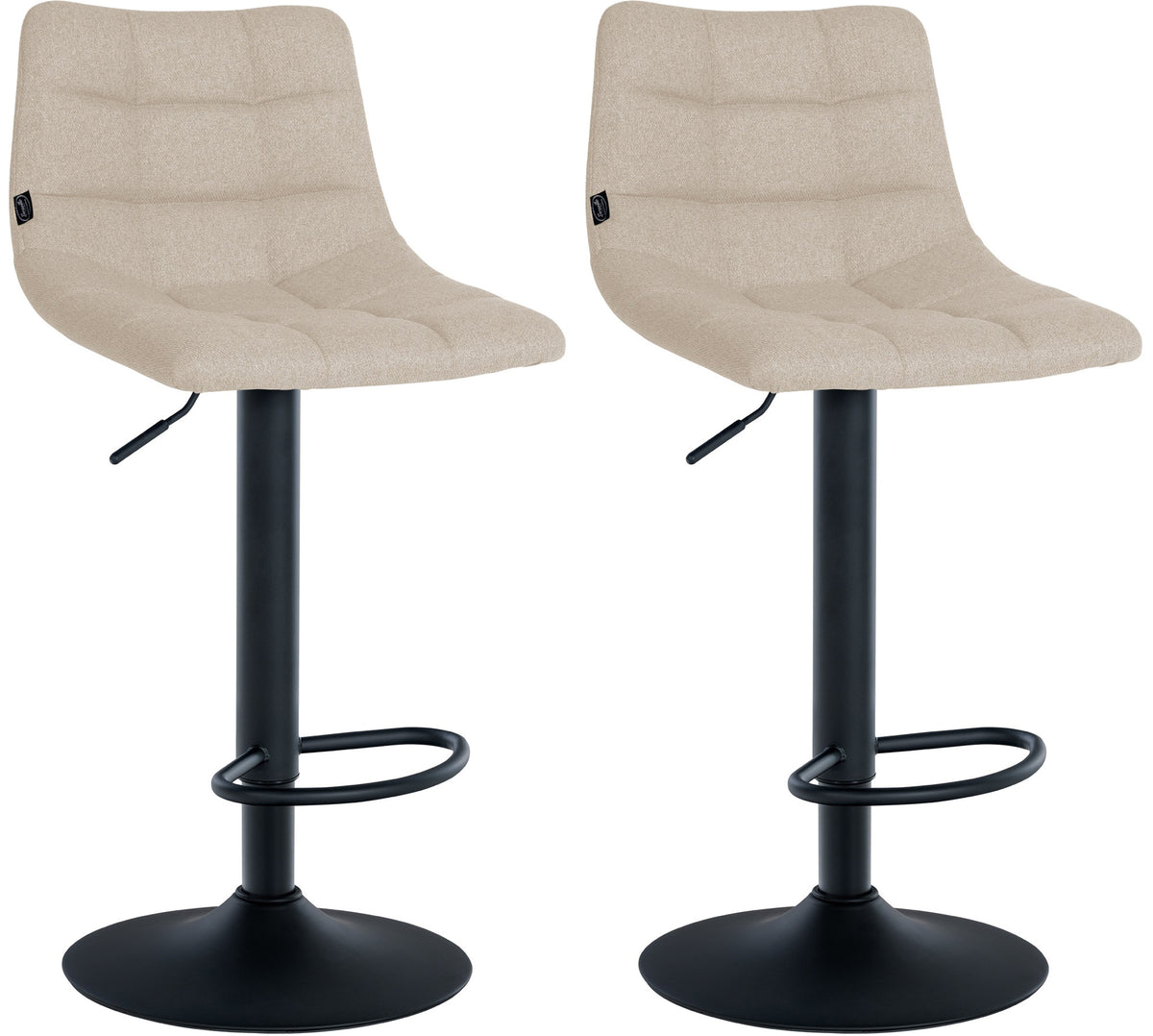 2er Set Barhocker Jerry Stoff schwarz - creme