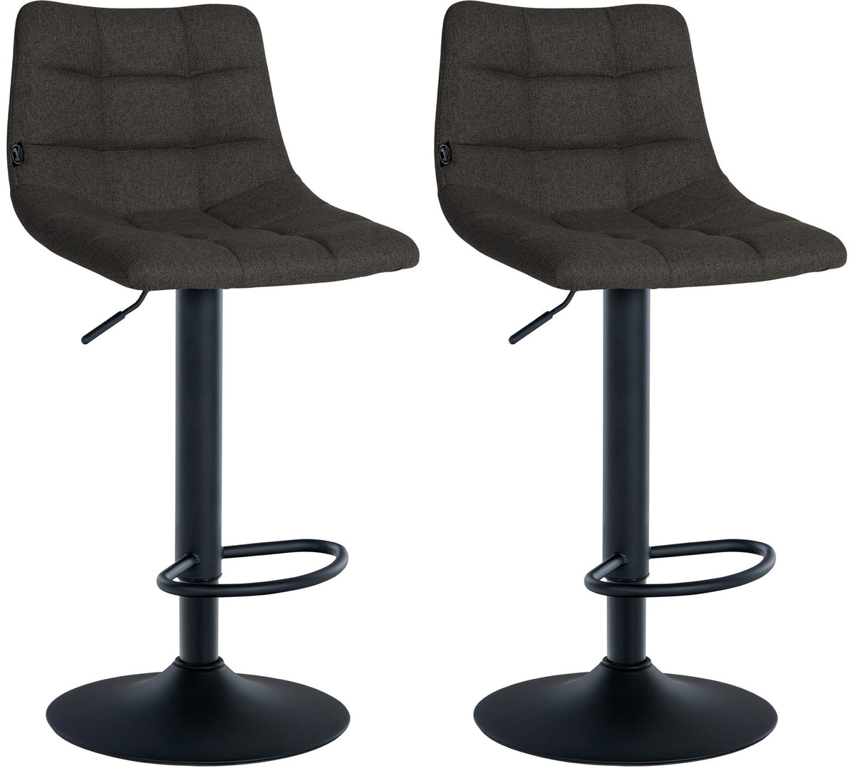 2er Set Barhocker Jerry Stoff schwarz - dunkelgrau