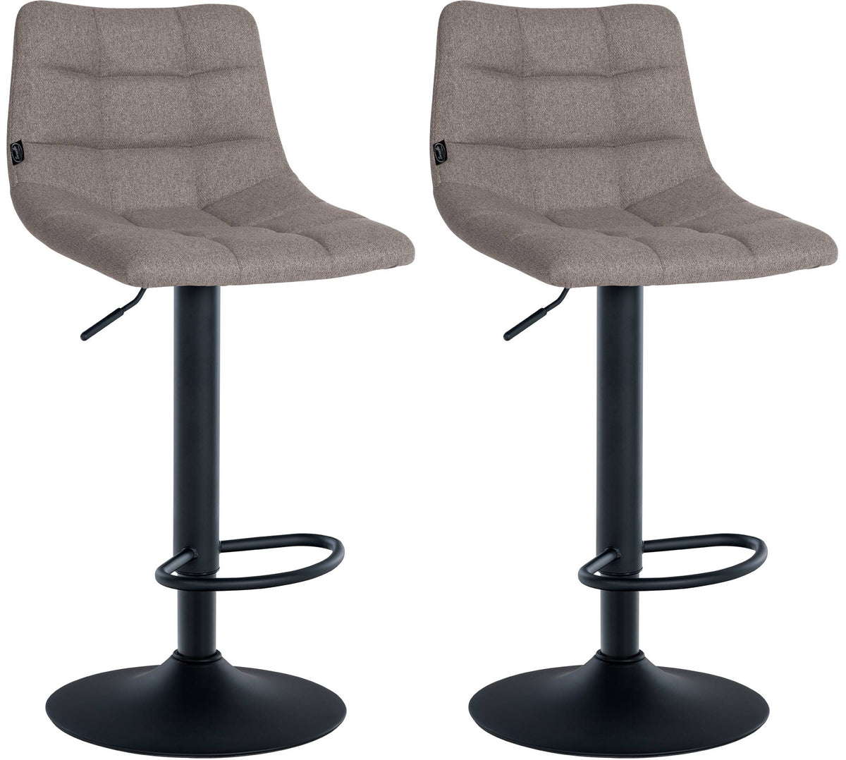 2er Set Barhocker Jerry Stoff schwarz - grau