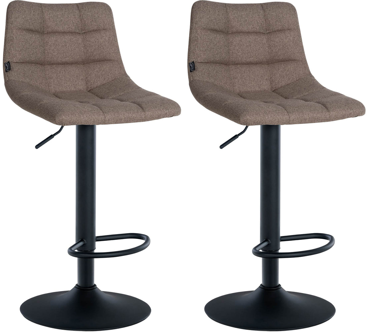 2er Set Barhocker Jerry Stoff schwarz - taupe