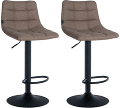 2er Set Barhocker Jerry Stoff schwarz - taupe