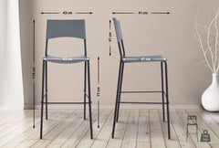 Barhocker Genua Schwarz - grau