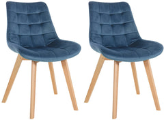 2er Set Stühle Brook Samt - blau