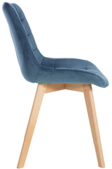 2er Set Stühle Brook Samt - blau