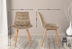 2er Set Stühle Brook Samt - braun